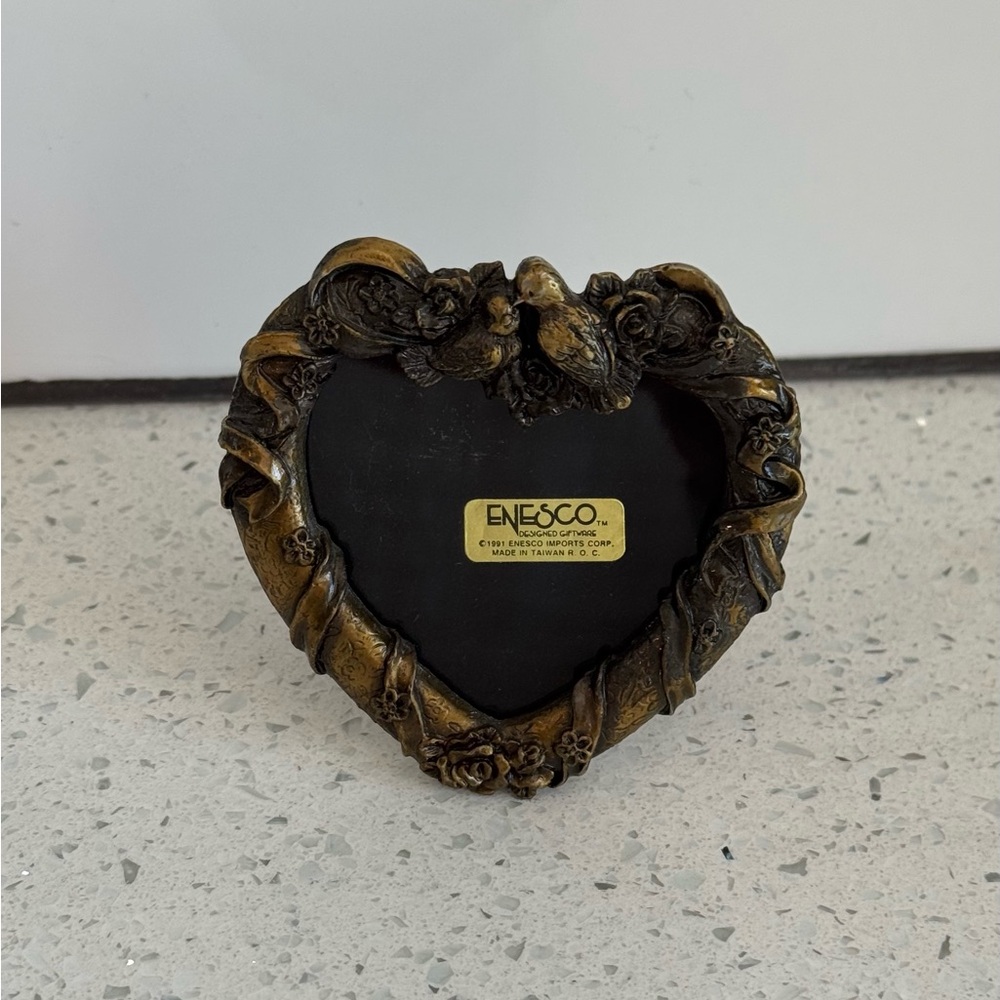 Adorable Vintage Enesco Ornate Brass and Bronze Finishes Frame